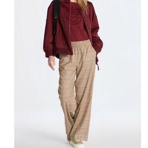 NWT GANT Relaxed Fit Checked Pull-On Pants Soft Oat  - 12